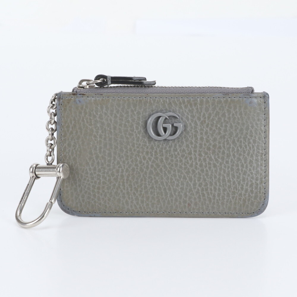 Gucci GG Marmont Keychain Leather Business Card Holder/Card Case 701070 Compa...